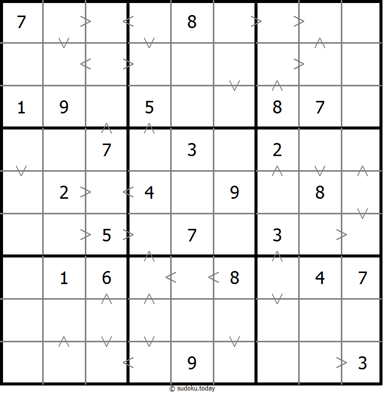 Greater Than Sudoku 30-September-2021