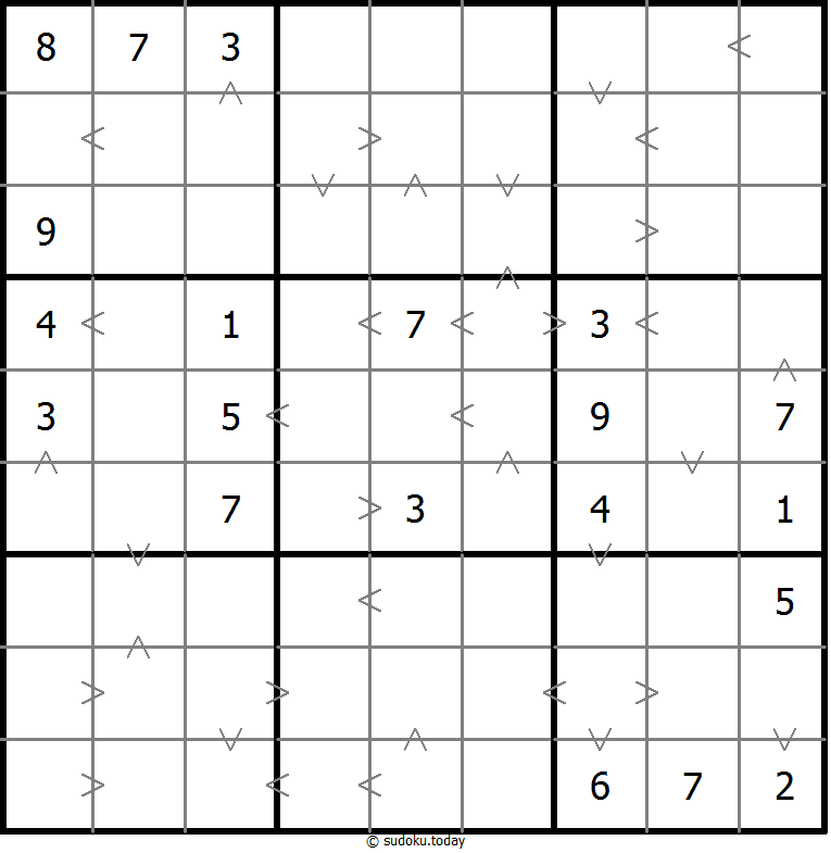 Greater Than Sudoku 31-July-2020