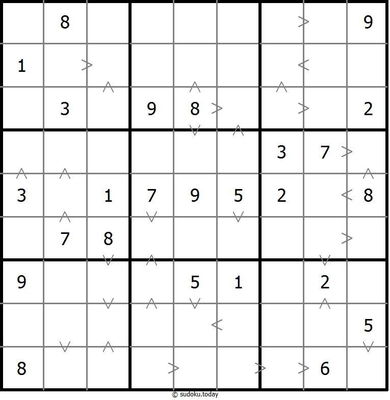 Greater Than Sudoku 15 November 2025
