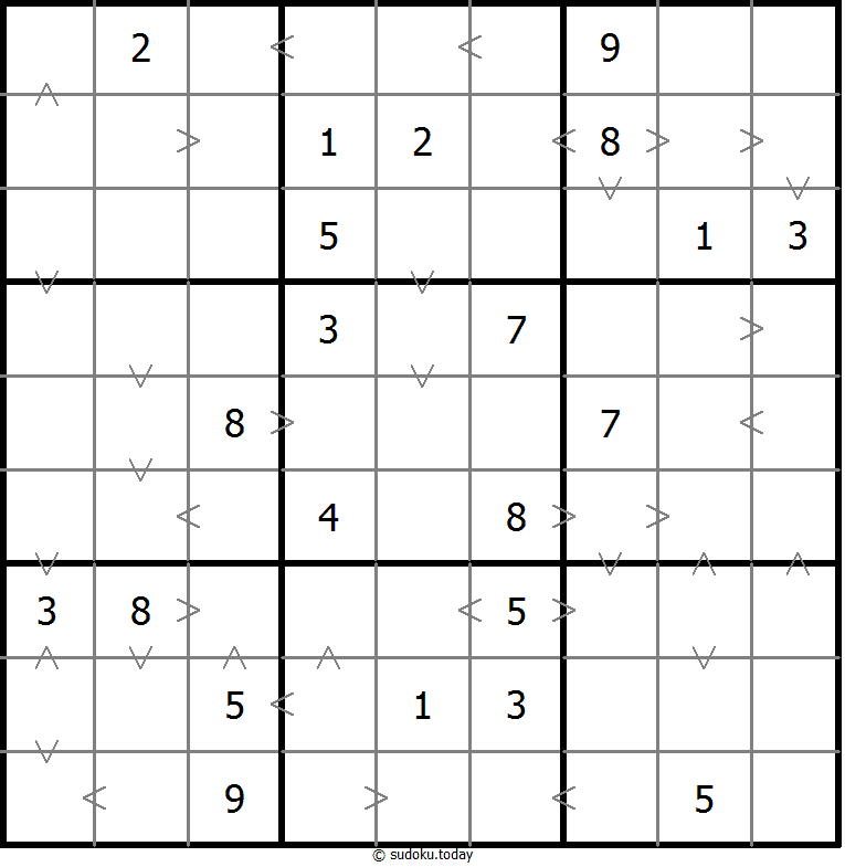 Greater Than Sudoku 01 December 2025