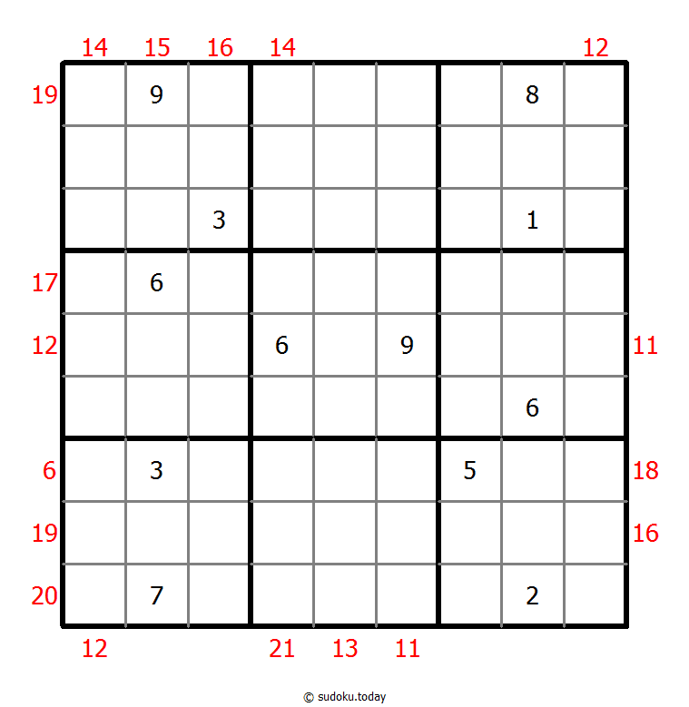 Sudoku avec somme de cadre