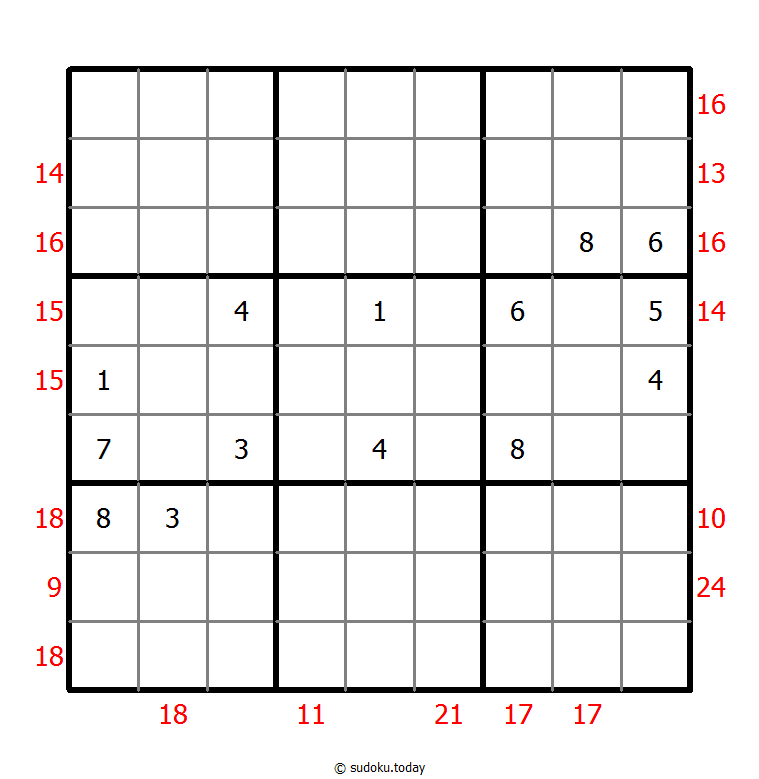 Sudoku Soma da Linha de Fronteira