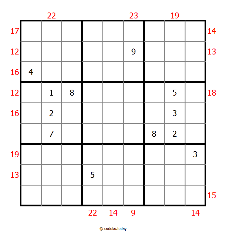 Sudoku Soma da Linha de Fronteira