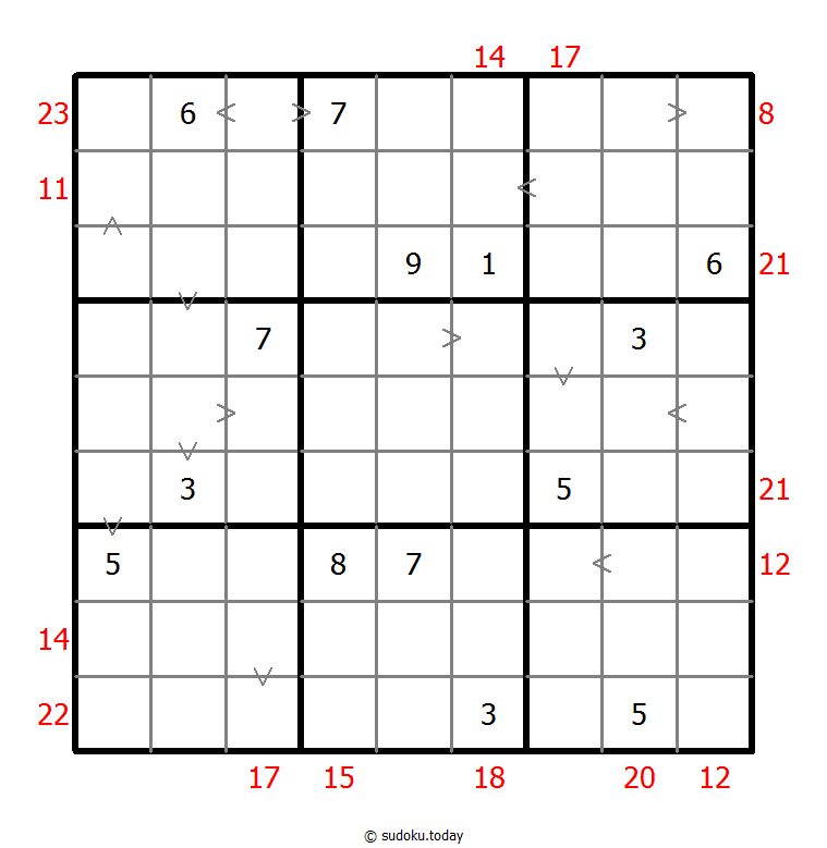 Hybrid Sudoku ( Greater Than + Sum Frame ) 27-October-2020