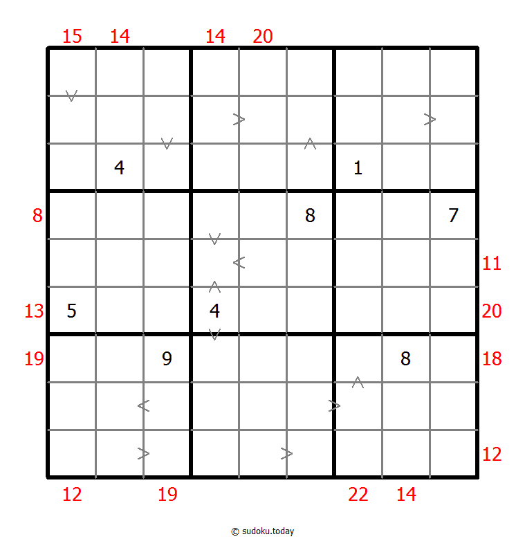 Hybrid Sudoku ( Greater Than + Sum Frame ) 24-July-2020