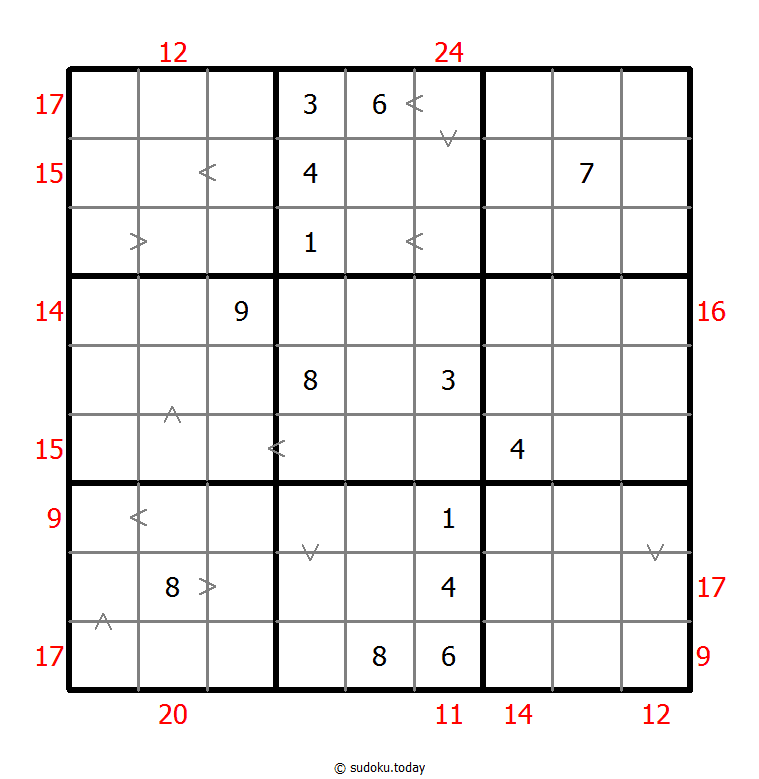 Hybrid Sudoku ( Greater Than + Sum Frame ) 29-August-2020
