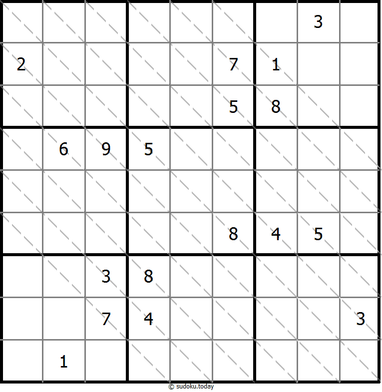 Multi Diagonal Sudoku 3-August-2020