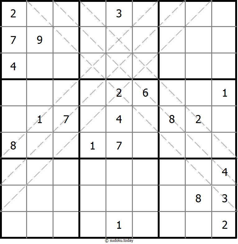 Multi Diagonal Sudoku 2-August-2020